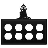 Village Wrought Iron EOOOO-10 Lighthouse - Quad. Outlet Cover