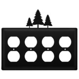 Village Wrought Iron EOOOO-20 Pine Trees - Quad. Outlet Cover