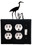 Village Wrought Iron EOOS-133 Heron - Double Outlet and Single Switch Cover, Price/Each