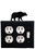 Village Wrought Iron EOOS-14 Bear - Double Outlet and Single Switch Cover, Price/Each