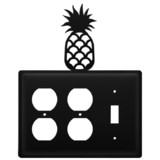 Village Wrought Iron EOOS-44 Pineapple - Double Outlet and Single Switch Cover