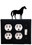 Village Wrought Iron EOOS-68 Horse - Double Outlet and Single Switch Cover, Price/Each