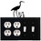 Village Wrought Iron EOOSS-133 Heron - Double Outlet and Double Switch Cover, Price/Each