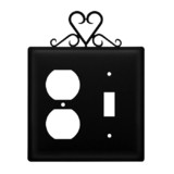 Village Wrought Iron EOS-51 Heart - Single Outlet and Switch Cover