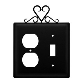 Village Wrought Iron EOS-51 Heart - Single Outlet and Switch Cover