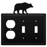 Village Wrought Iron EOSS-14 Bear - Single Outlet and Double Switch Cover