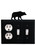 Village Wrought Iron EOSS-14 Bear - Single Outlet and Double Switch Cover, Price/Each