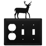 Village Wrought Iron EOSS-3 Deer - Single Outlet and Double Switch Cover