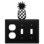 Village Wrought Iron EOSS-44 Pineapple - Single Outlet and Double Switch Cover, Price/Each