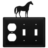 Village Wrought Iron EOSS-68 Horse - Single Outlet and Double Switch Cover
