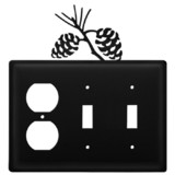 Village Wrought Iron EOSS-89 Pinecone - Single Outlet and Double Switch Cover