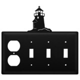 Village Wrought Iron EOSSS-10 Lighthouse - Single Outlet and Triple Switch Cover