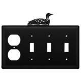 Village Wrought Iron EOSSS-116 Loon - Single Outlet and Triple Switch Cover