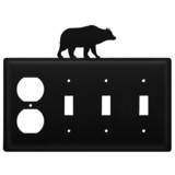 Village Wrought Iron EOSSS-14 Bear - Single Outlet and Triple Switch Cover