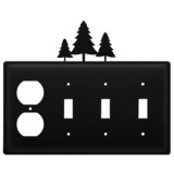 Village Wrought Iron EOSSS-20 Pine Trees - Single Outlet and Triple Switch Cover