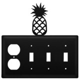 Village Wrought Iron EOSSS-44 Pineapple - Single Outlet and Triple Switch Cover