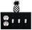 Village Wrought Iron EOSSS-44 Pineapple - Single Outlet and Triple Switch Cover, Price/Each