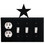 Village Wrought Iron EOSSS-45 Star - Single Outlet and Triple Switch Cover, Price/Each