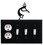 Village Wrought Iron EOSSS-56 Kokopelli - Single Outlet and Triple Switch Cover, Price/Each