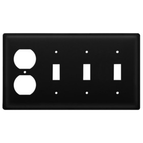 Village Wrought Iron EOSSS-87 Plain - Single Outlet and Triple Switch Cover