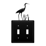 Village Wrought Iron ESS-133 Heron - Double Switch Cover