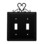 Village Wrought Iron ESS-51 Heart - Double Switch Cover, Price/Each