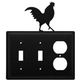 Village Wrought Iron ESSO-1 Rooster - Double Switch & Single Outlet Cover
