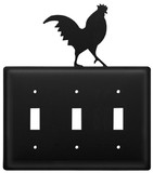 Village Wrought Iron ESSS-1 Rooster - Triple Switch Cover