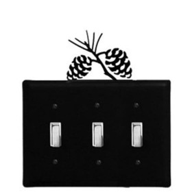 Village Wrought Iron ESSS-89 Pinecone - Triple Switch Cover
