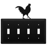 Village Wrought Iron ESSSS-1 Rooster - Quadruple Switch Cover