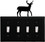 Village Wrought Iron ESSSS-3 Deer - Quadruple Switch Cover, Price/Each