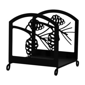 Village Wrought Iron FP-WR-89 Pinecone Wood Rack