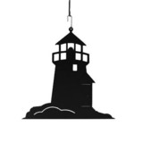 Village Wrought Iron HOS-10 Lighthouse - Decorative Hanging Silhouette