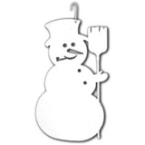 Village Wrought Iron HOS-175W Snowman - Decorative Hanging Silhouette-WHITE
