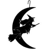 Village Wrought Iron HOS-219 Witch-Moon - Decorative Hanging Silhouette