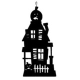 Village Wrought Iron HOS-234 Haunted House - Decorative Hanging Silhouette