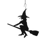Village Wrought Iron HOS-26 Witch - Decorative Hanging Silhouette