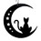 Village Wrought Iron HOS-292 Cat/Moon- Decorative Hanging Silhouette, Price/Each