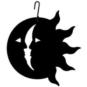 Village Wrought Iron HOS-62 Sun/Moon - Decorative Hanging Silhouette