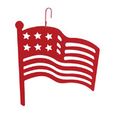 Village Wrought Iron HOS-72R American Flag - Decorative Hanging Silhouette