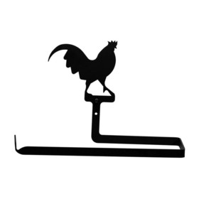 Village Wrought Iron PT-B-1 Rooster - Paper Towel Holder Horizontal Wall Mount