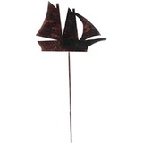 Village Wrought Iron RGS-12 Sail Boat - Rusted Garden Stake