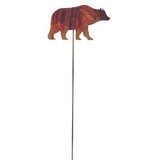 Village Wrought Iron RGS-14 Bear - Rusted Garden Stake