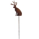 Village Wrought Iron RGS-267 Jackalope - Rusted Garden Stake