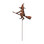 Village Wrought Iron RGS-26 Witch & Broom - Rusted Garden Stake, Price/Each