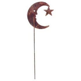 Village Wrought Iron RGS-2 Moon/Star Rusted Stake