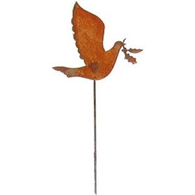 Village Wrought Iron RGS-30 Dove - Rusted Garden Stake