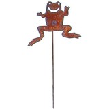 Village Wrought Iron RGS-34 Frog - Rusted Garden Stake