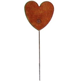 Village Wrought Iron RGS-46 Heart - Rusted Garden Stake