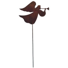 Village Wrought Iron RGS-48 Angel - Rusted Garden Stake